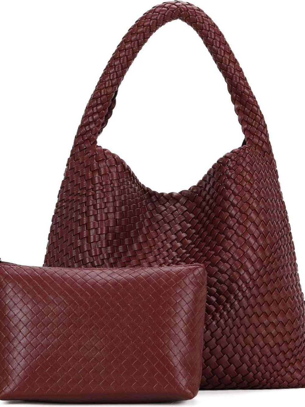 Large Woven Tote Bag for Women with Purse Fashion Shoulder Hobo Underarm Bags Wo